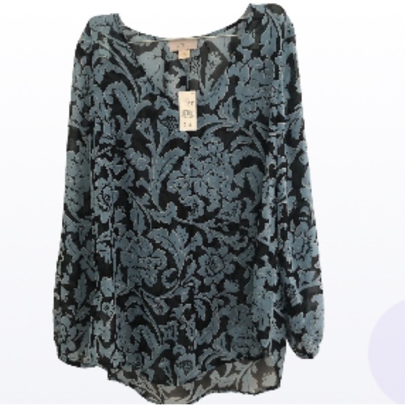 NWT Ann  Taylor LOFT Asymmetrical Crew neck Blouse - Picture 1 of 9